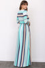 Quarter Sleeve Stripe Maxi Dress