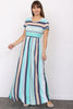Plus Short Sleeve Stripe Maxi Dress