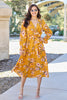 Double Take Full Size Floral Tie Back Flounce Sleeve Dress