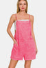 Zenana Washed Linen Knot Strap Rompers