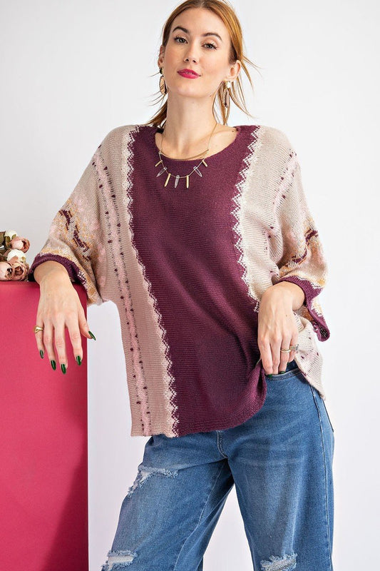 Chromatic Comfort Multi Color Thread Sweater