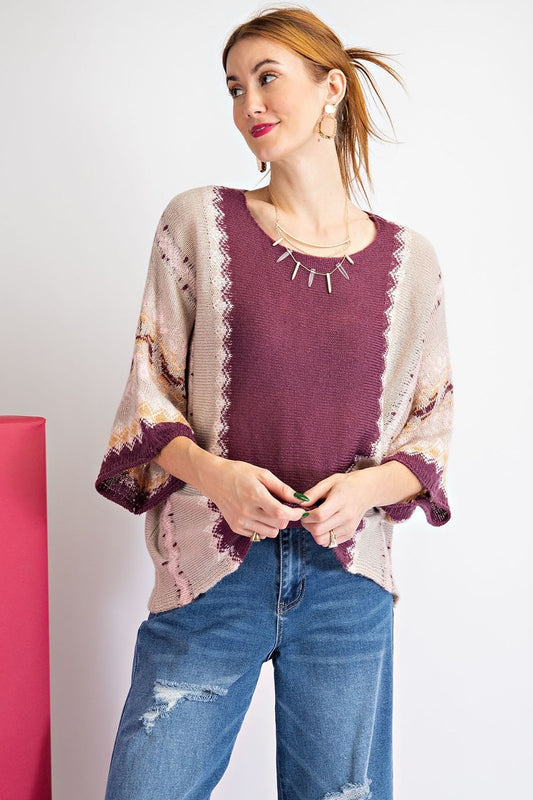 Chromatic Comfort Multi Color Thread Sweater