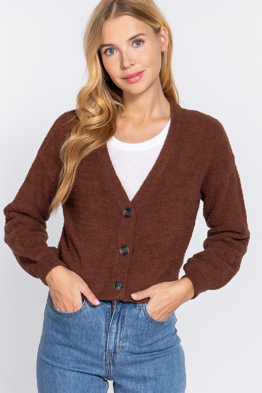 V-Neck Sophistication Long Sleeve Sweater Cardigan