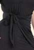 Plus Size Solid Wrap Front Tie Side Short Sleeve Mini Dress