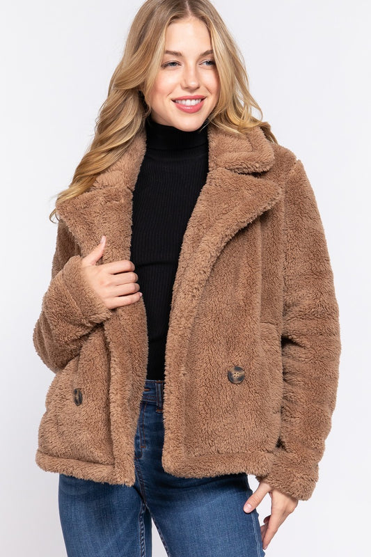 Cozy Glamour Faux Fur Sherpa Jacket