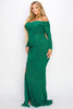 Plus Long Sleeve Off Shoulder Night Party Maxi Dress